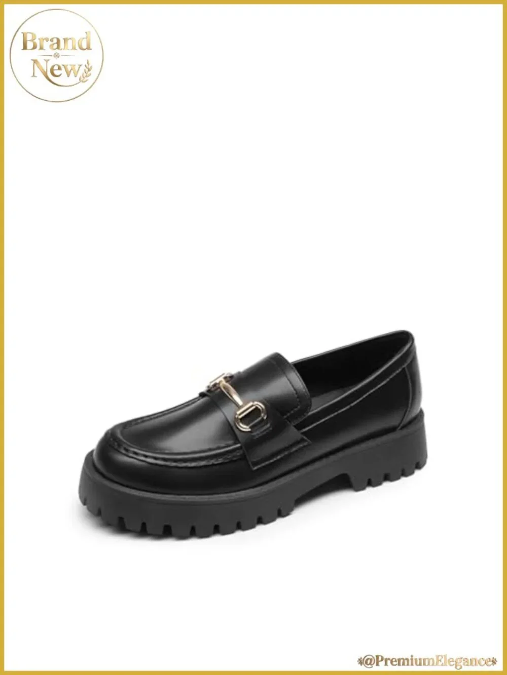 Platform Chunky Loafers Slip-On Faux Leather Women's Shoes